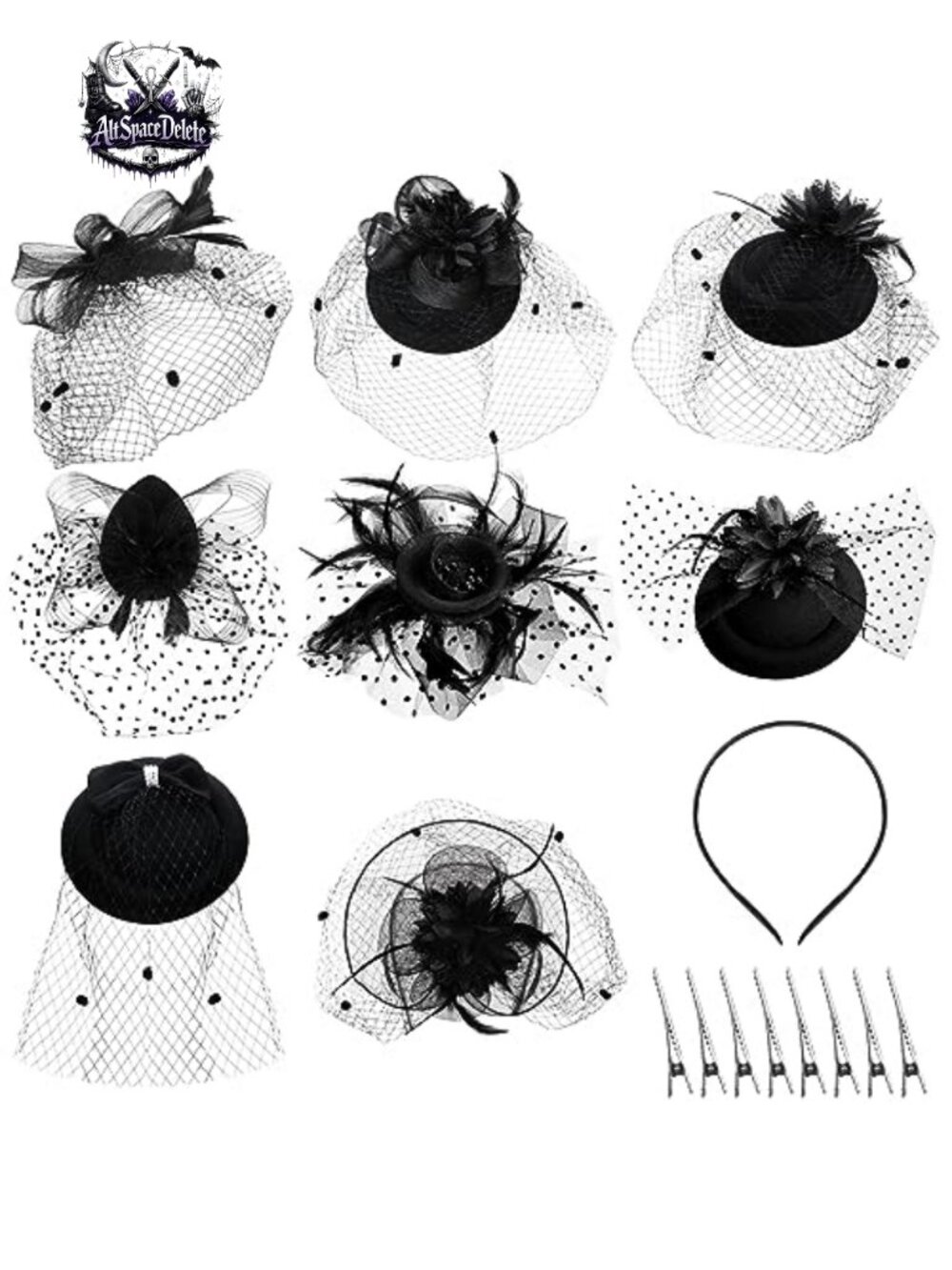 8 Pcs Fascinator Hats Pillbox with Veil Mesh Feathers Women Tea Party Church